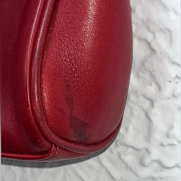 Vintage Red Coach Turn Lock Made In Costa Rica with Strap 9154